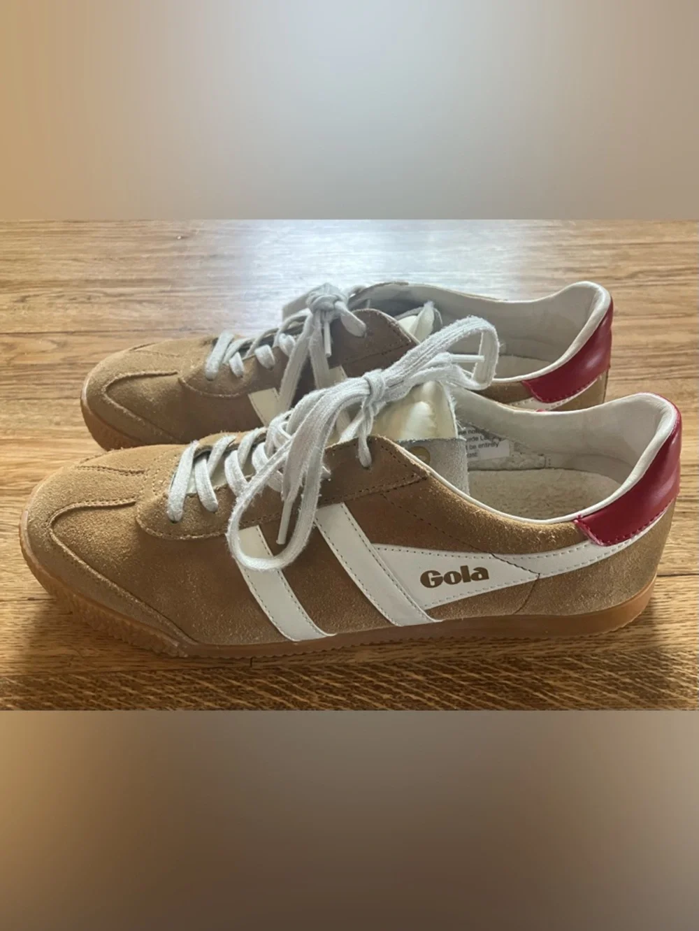 Gola Elan Suede Sneaker Tan Red 10 - Picture 2 of 6